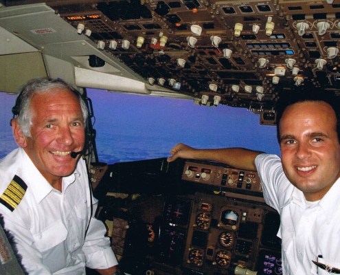 Bruno bei LTU im cockpit